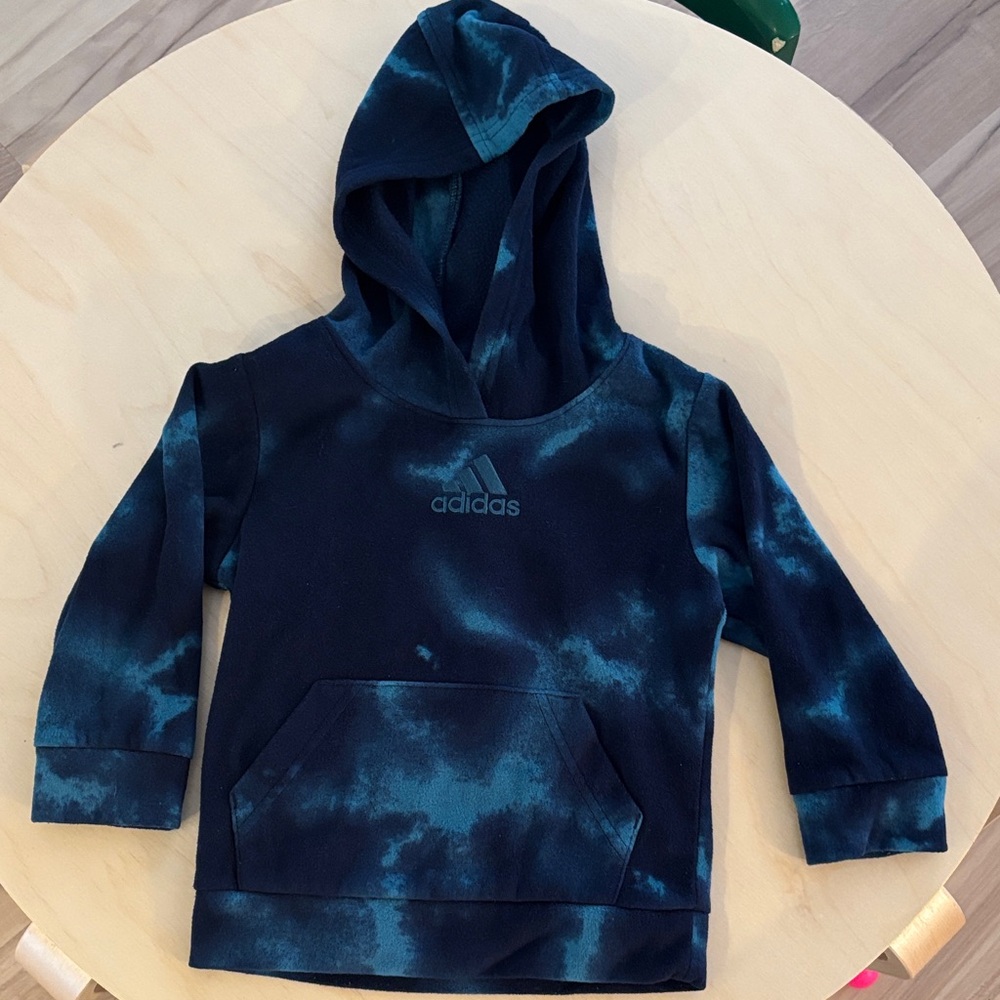 Adidas Kids Navy and Teal Hoodie